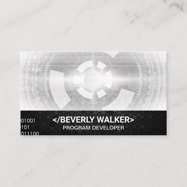 Techie | Software | Geometric Background Business Card (Front)