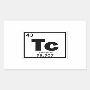 Technetium chemical element symbol chemistry formu rectangular sticker