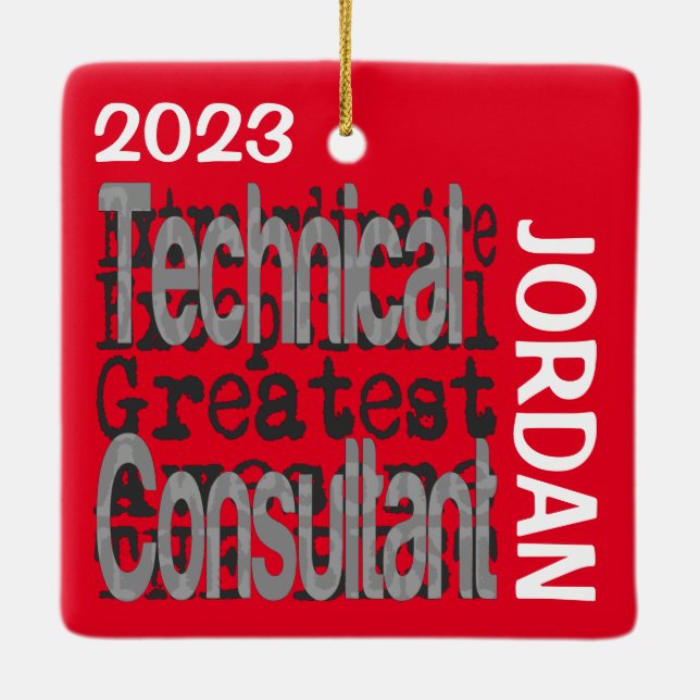 Technical Consultant Extraordinaire CUSTOM Ceramic Ornament (Back)