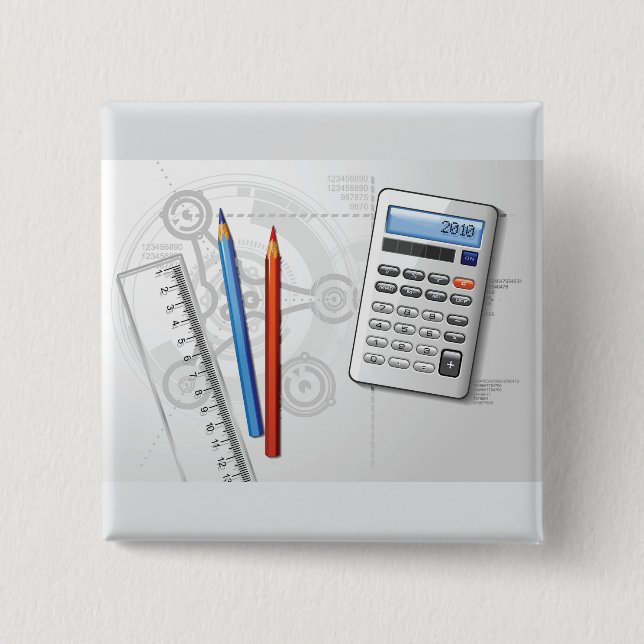 Technical Drawing Office Supplies 15 Cm Square Badge (Front)