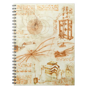 Technical drawing & sketches by Leonardo Da Vinci Notebook
