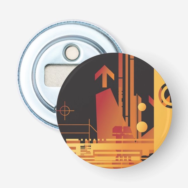 Technical halftone background 2 bottle opener (Front)