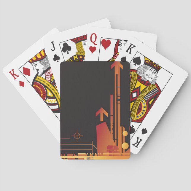 Technical halftone background 2 playing cards (Back)