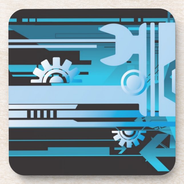 Technical halftone background 3 coaster (Front)