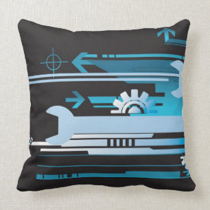 Technical halftone background 3 cushion