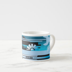 Technical halftone background 3 espresso cup