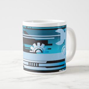 Technical halftone background 3 large coffee mug