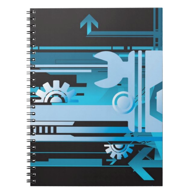 Technical halftone background 3 notebook (Front)
