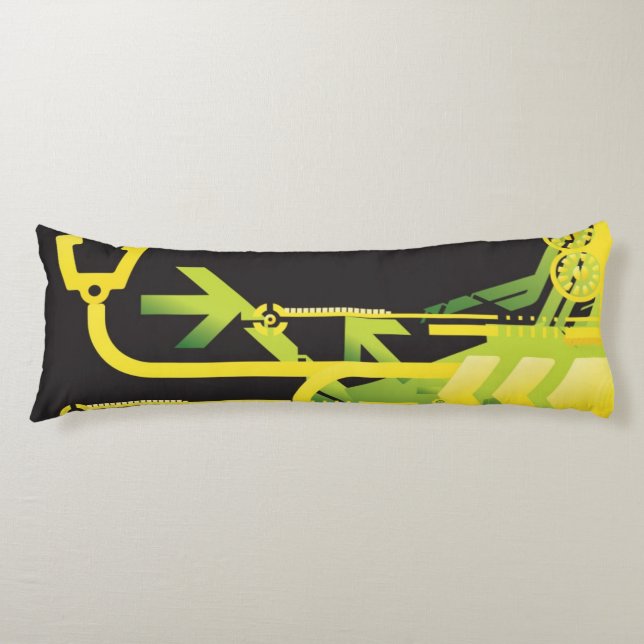 Technical halftone background 4 body cushion (Front)