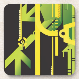 Technical halftone background 4 coaster