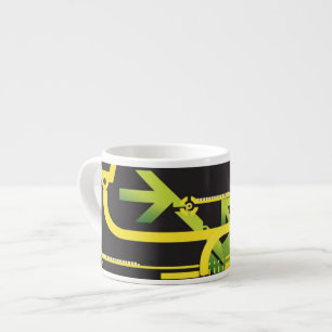 Technical halftone background 4 espresso cup