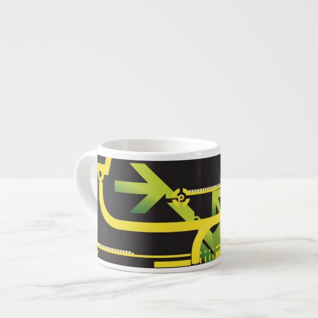 Technical halftone background 4 espresso cup (Front Left)