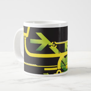 Technical halftone background 4 large coffee mug