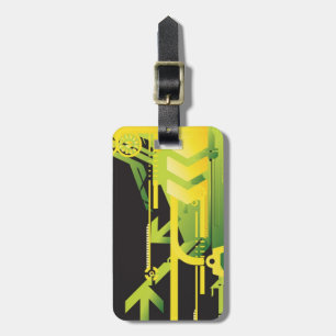Technical halftone background 4 luggage tag