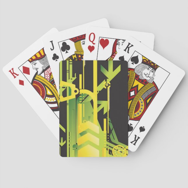 Technical halftone background 4 playing cards (Back)