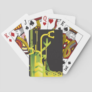 Technical halftone background 4 playing cards