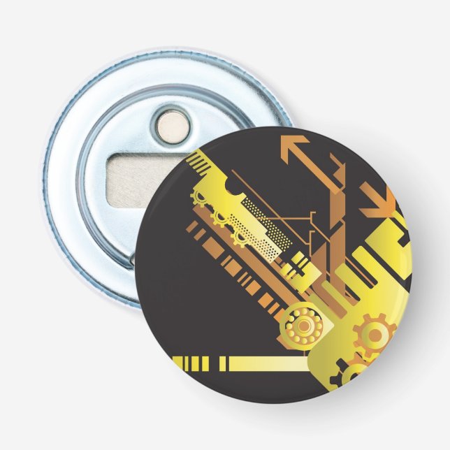 Technical halftone background 5 bottle opener (Front)