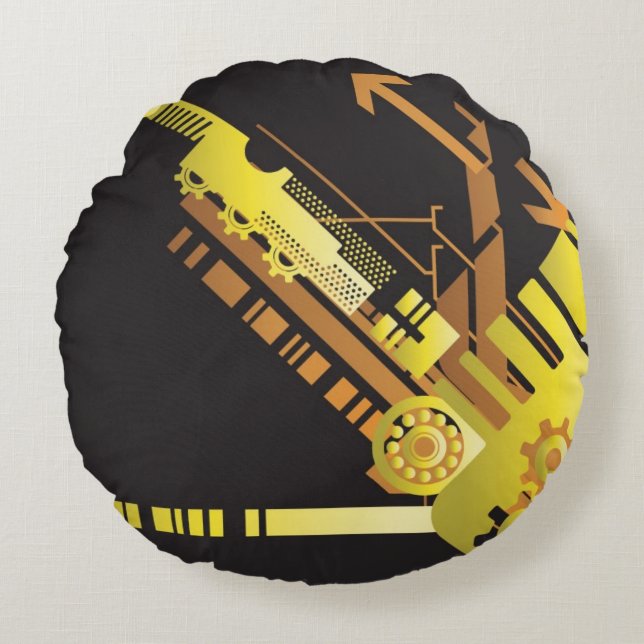 Technical halftone background 5 round cushion (Front)