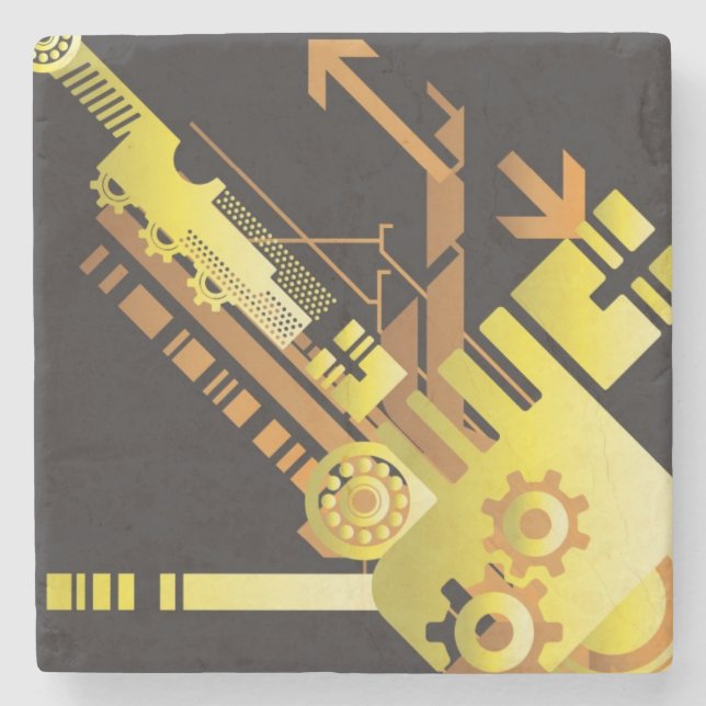Technical halftone background 5 stone coaster (Front)