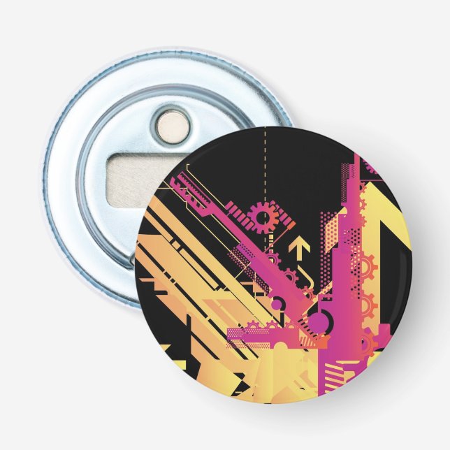 Technical halftone background 7 bottle opener (Front)