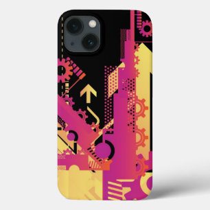 Technical halftone background 7 iPhone 13 case