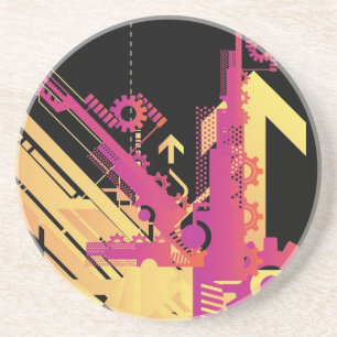 Technical halftone background 7 coaster