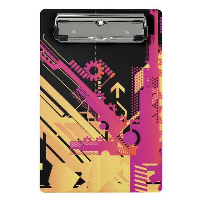 Technical halftone background 7 mini clipboard (Front)