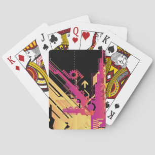 Technical halftone background 7 playing cards