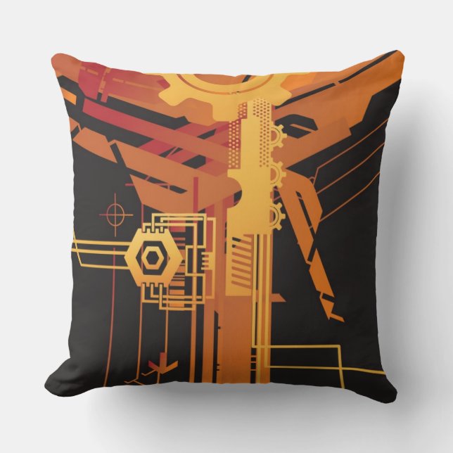 Technical halftone background cushion (Front)