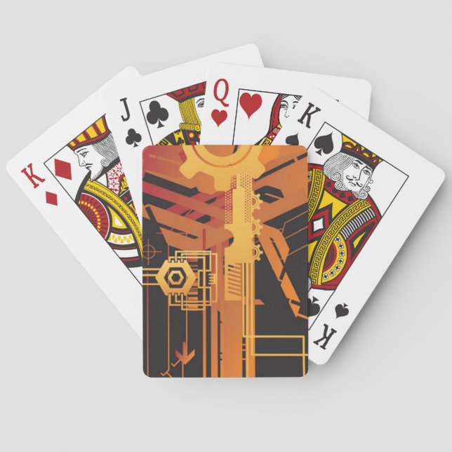 Technical halftone background playing cards (Back)