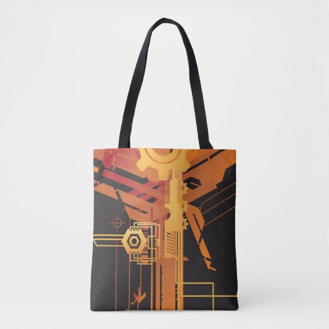 Technical halftone background tote bag (Front)