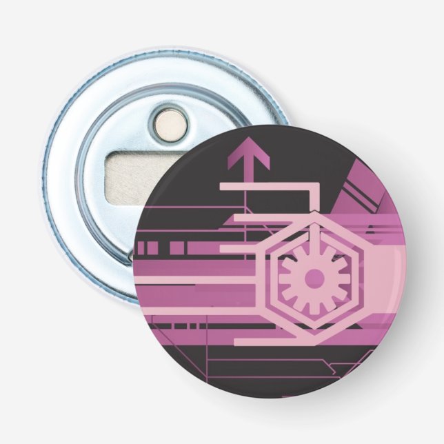 Technical halftone pattern bottle opener (Front)