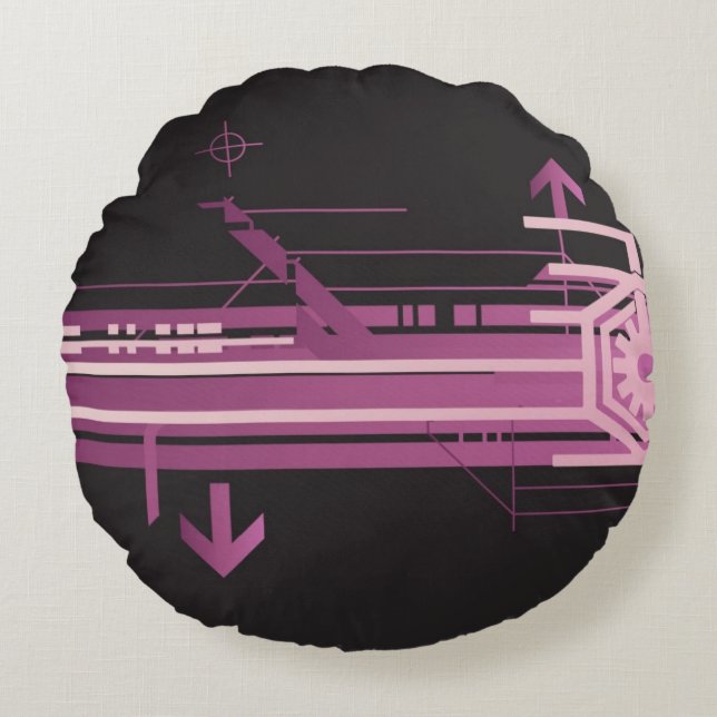 Technical halftone pattern round cushion (Front)