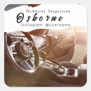 Technical Inspection Car Rent Repair Square Sticke Sticker