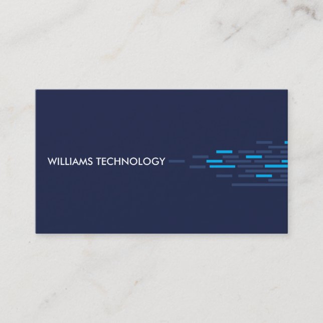 Technical Pattern in Blue Business Card (Front)