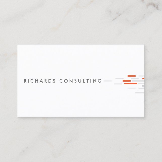 Technical Pattern in White, Grey, Orange Business Card (Front)
