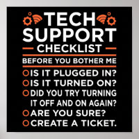 Technical Support Checklist Computer IT Programmer