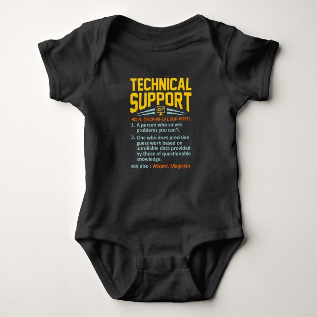 Technical Support Definition Computer IT Baby Bodysuit (Front)