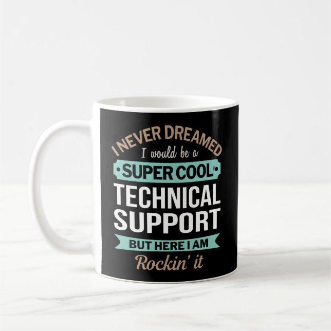 Technical Support I Never Dreamed Coffee Mug (Left)