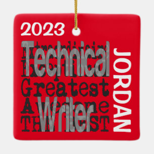 Technical Writer Extraordinaire CUSTOM Ceramic Ornament