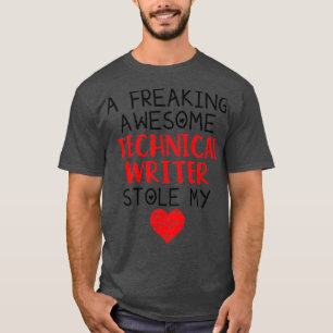 Technical Writer Valentines Funny Red Heart T-Shirt