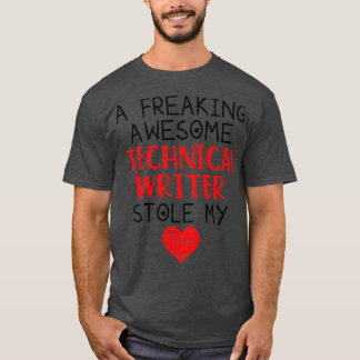 Technical Writer Valentines Funny Red Heart T-Shirt