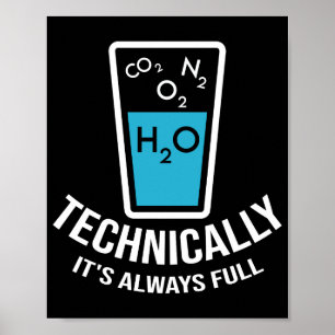 Technically Glass Is Always Full Clever Science Poster