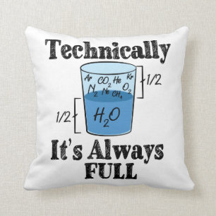 Technically It's Always Full Funny Science Cushion