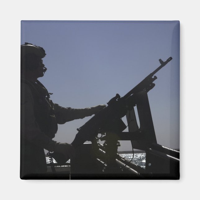Technician manning an M240 machine gun in Iraq Magnet (Front)