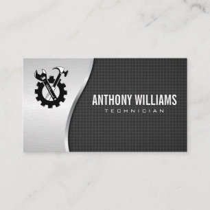 Technicians   Metal Wrench Business Card