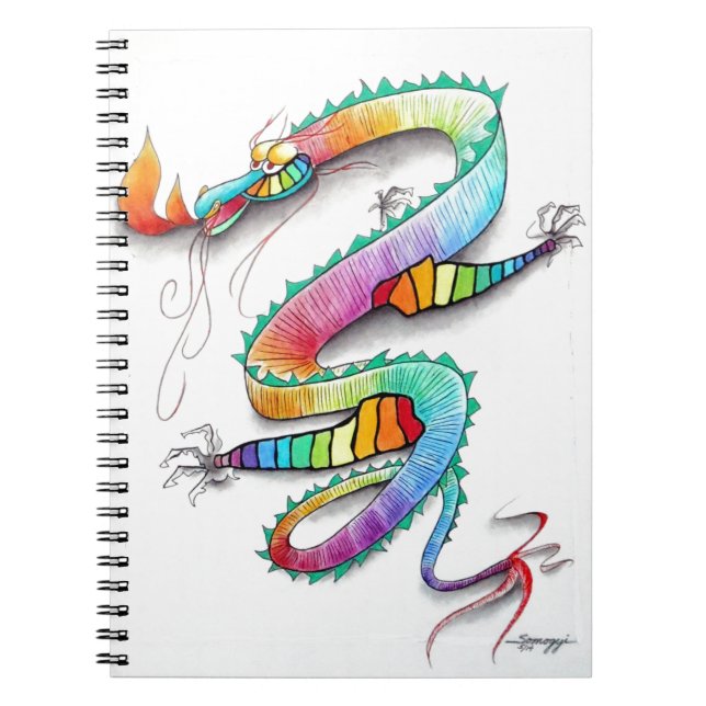 TECHNICOLOR FIRE-BREATHING DRAGON NOTEBOOK (Front)