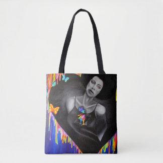 Technicolor Heart Tote Bag