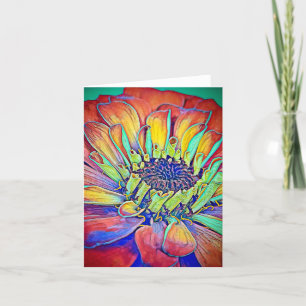 Technicolor Zinnia Card