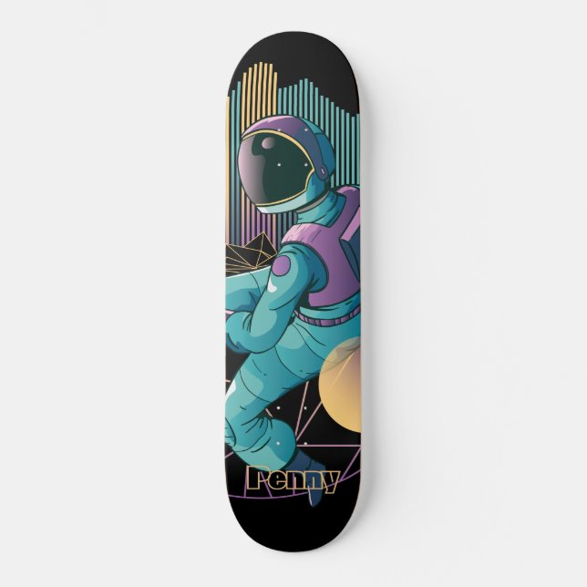 Techno Astronaut Illustration Skateboard (Front)
